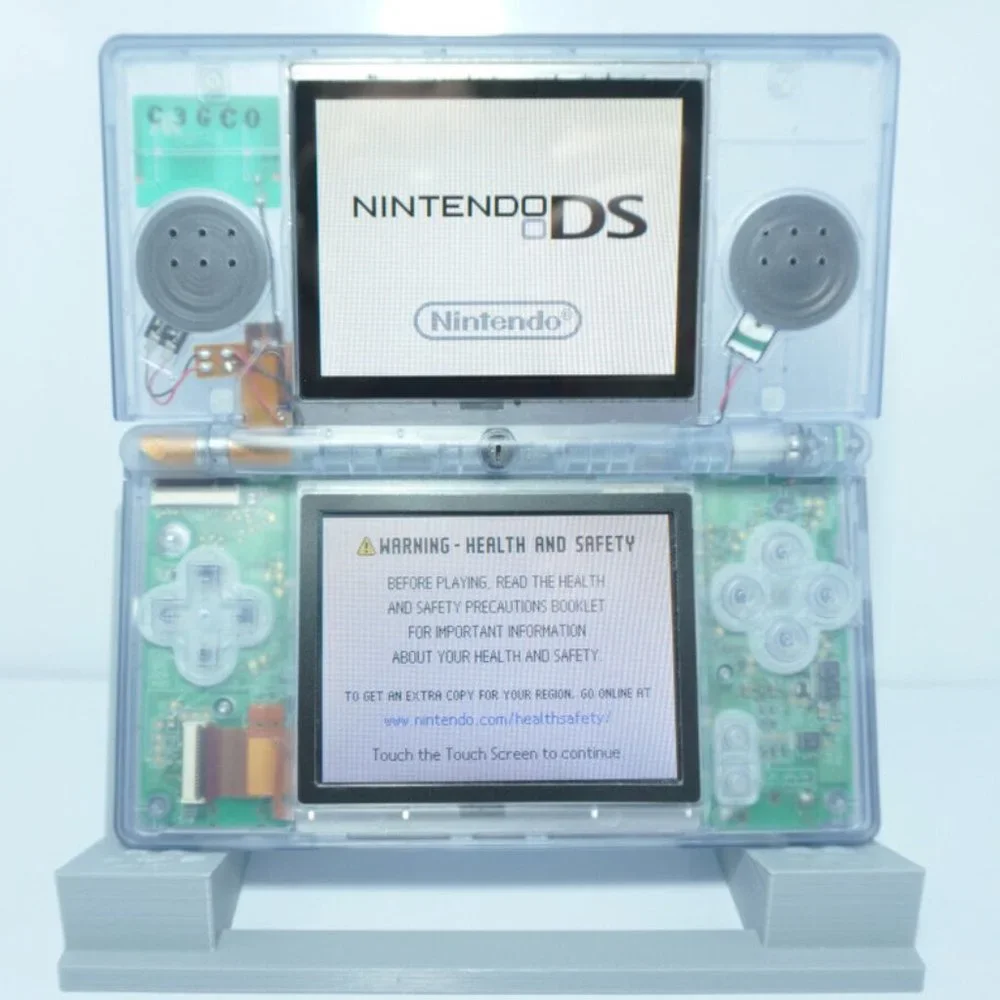 Nintendo DS Lite Transparent Clear Glacier Blue Handheld System with Charger
